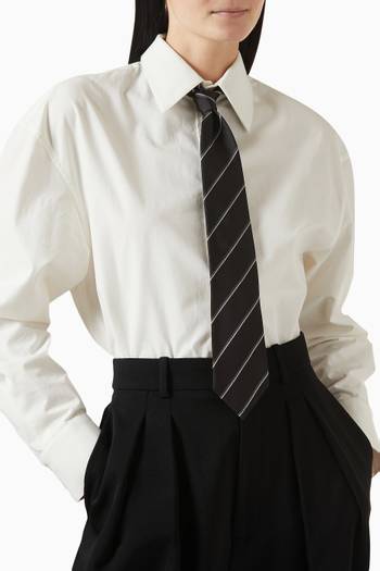hover state of Striped Wide Tie in Silk