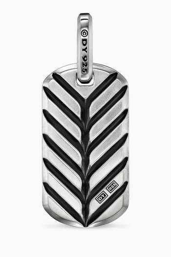 hover state of Chevron Lapis Lazuli Tag Pendant in Sterling Silver