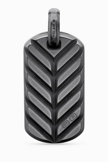 hover state of Chevron Diamond Tag Pendant in Titanium