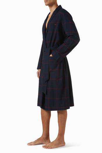 hover state of Check Robe in Cotton-blend