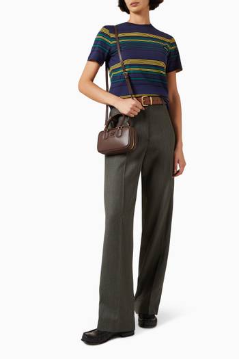 hover state of تي شيرت بنقشة مخططة ورقعة بشعار الماركة قطن جيرسيه