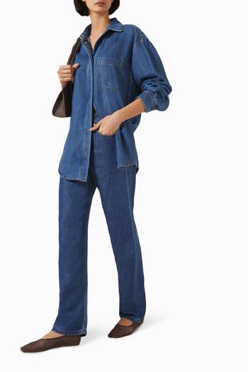 hover state of بنطال جينز ليز بقصة بويفريند دينم تينسيل