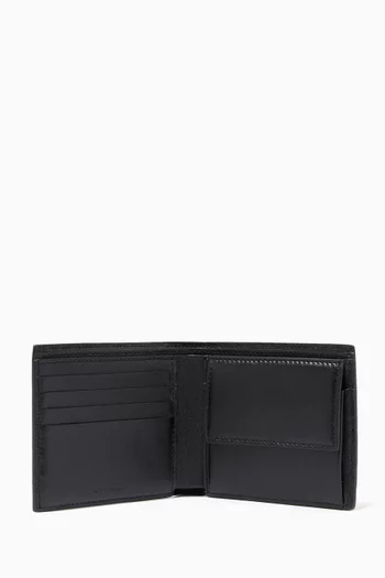 Cash Square Folded Coin Wallet in Croc-Embossed Leather     