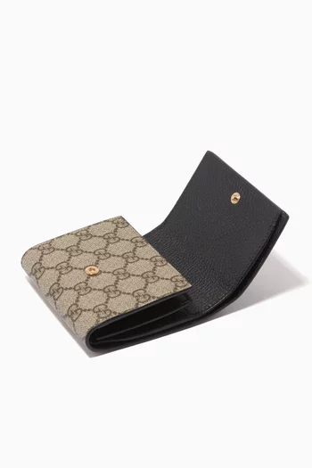 Petite Marmont Wallet in Leather & GG Supreme Canvas    