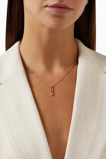 Alif Necklace with Diamonds in 18kt Rose Gold   