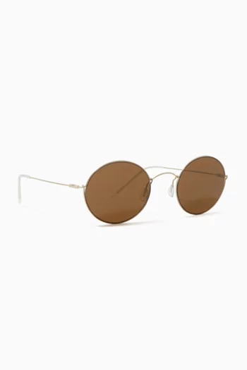 Round Sunglasses in Titanium  