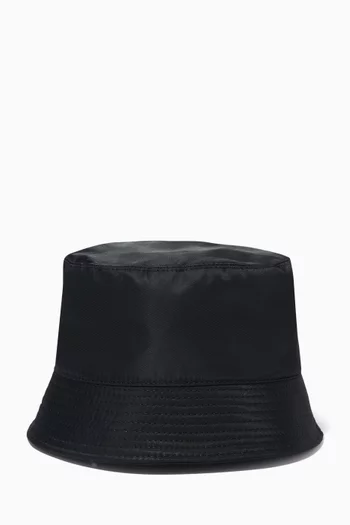 Bucket Hat with Logo Plate in Nylon  