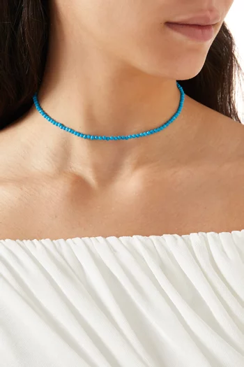 Turquoise Beads Choker in 18kt Yellow Gold  