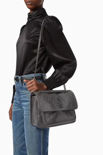 Medium Niki Bag in Crinkled Vintage Leather 