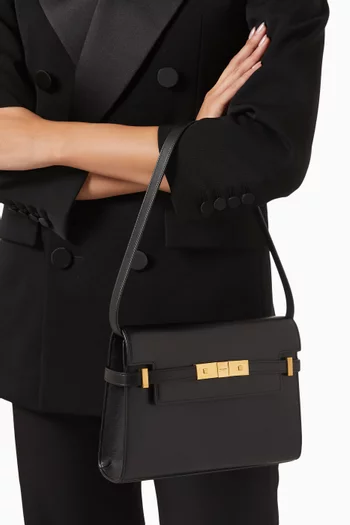 Manhattan Small Shoulder Bag in Box SAINT LAURENT Leather            