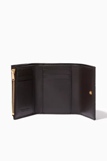 Mini Tri-fold Zip Wallet in Intrecciato Nappa            