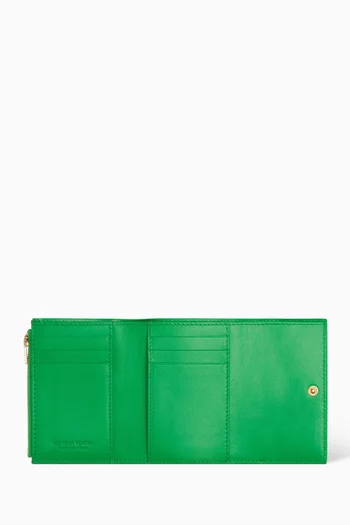 Mini Tri-fold Zip Wallet in Intrecciato Nappa            