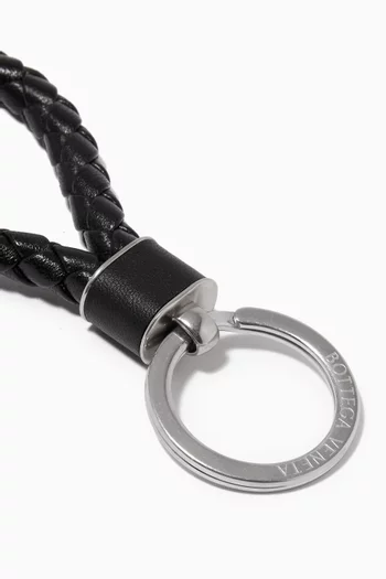 Key Ring in Intreccio Leather