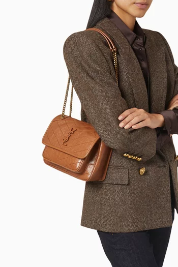 حقيبة بيبي نيكي بتصميم كلاسيكي جلد مجعد