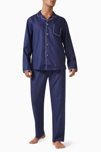 Lombard 6 Modern Fit Pyjama Set in Cotton Jacquard  