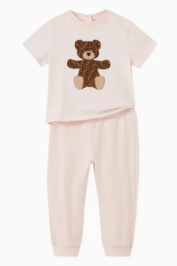Logo Teddy Bear T-shirt in Cotton
