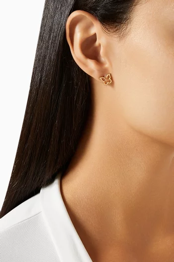 Hurriyah Diamond Stud Earrings in 18kt Yellow Gold