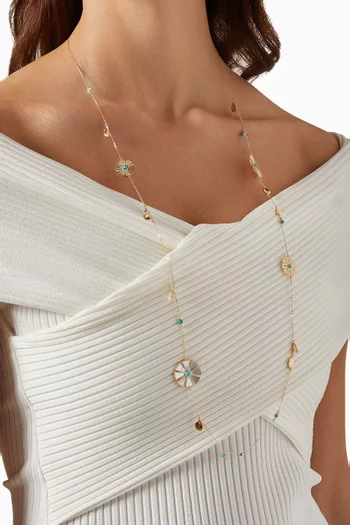 Farfasha Sunkiss Turquoise Mother-of-Pearl Necklace in 18kt Yellow Gold