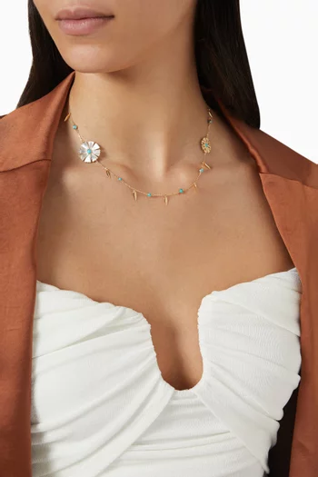Farfasha Sunkiss Turquoise Mother-of-Pearl Necklace in 18kt Yellow Gold