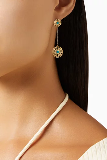 Farfasha Sunkiss Turquoise Drop Earrings in 18kt Gold