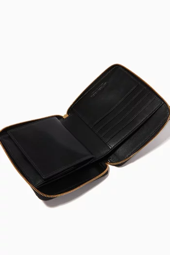 Zip-around Wallet in Intrecciato Leather