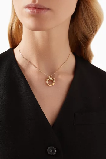 Gancini Pendant Necklace in Brass