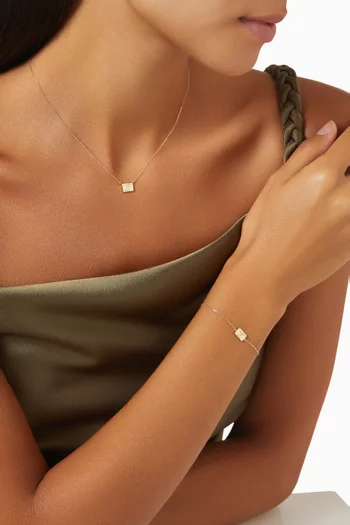 Paris Diamond Envelope Necklace in 14kt Gold