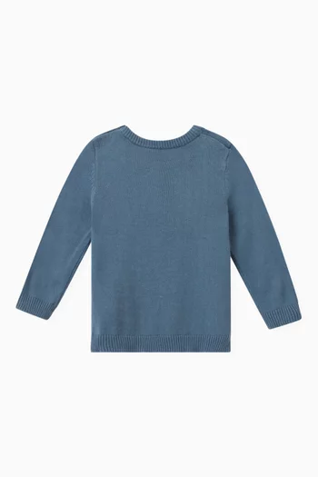 Long-sleeved Knitted Pullover in Organic Cotton
