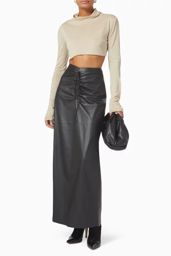 Eva Maxi Skirt in Vegan Leather