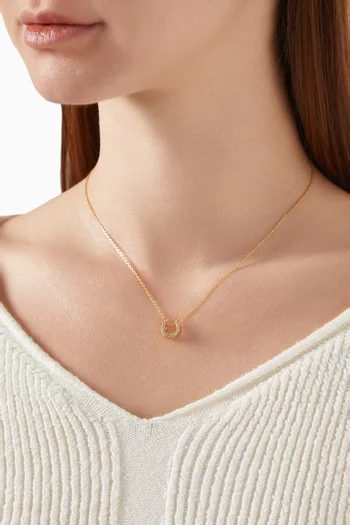 Small Lucky CZ Necklace in 18kt Gold-plated Brass