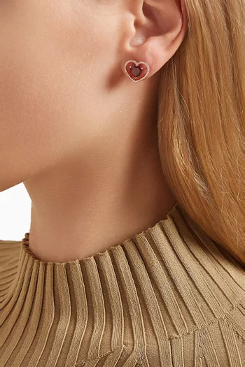 Ratnapura Garnet Earrings in 18kt Rose Gold