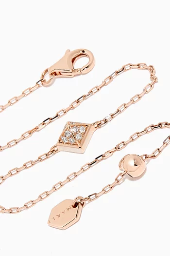 Cleo Lotus Diamond Chain Bracelet in 18kt Rose Gold
