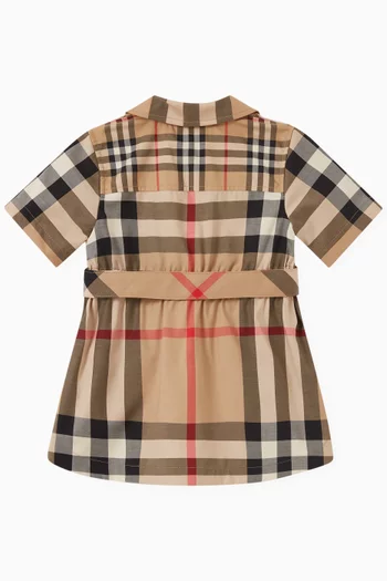 Coltide Mixed Check Print Dress in Cotton