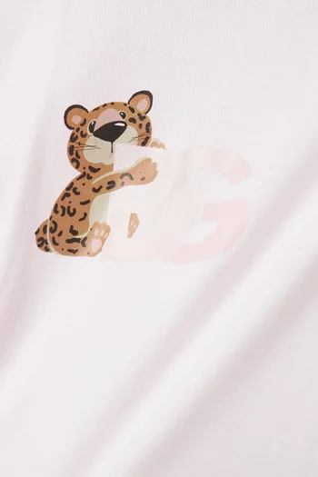 Leopard Logo-print T-shirt in Cotton