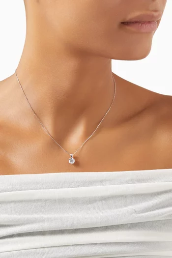 Gaia Solitaire Diamond Necklace in 18kt White Gold