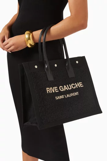 Small Rive Gauche Tote Bag in Raffia