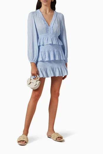 Ruffled Mini Dress in Recycled Polyester