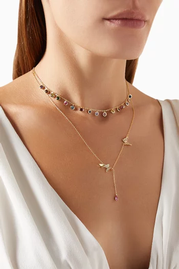 Astrid Lariat Layered Necklace Set in 18kt Gold-plated Sterling Silver