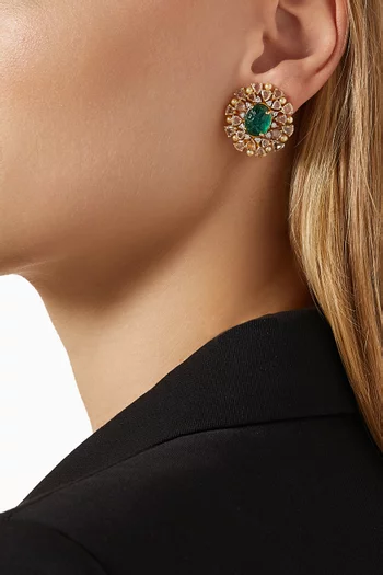 Begum Stud Earrings in 18kt Gold & Doublet