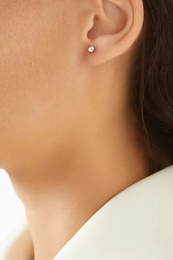 Round Diamond Stud Earrings in 18kt Rose Gold