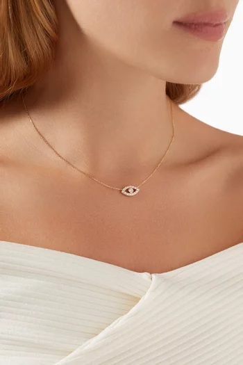Evil Eye Diamond Pendant Necklace in 18kt Gold