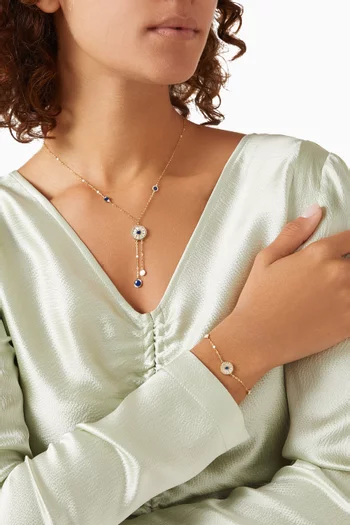 Amelia Dubai Mother of Pearl Lariat Reversible Necklace in 18kt Gold