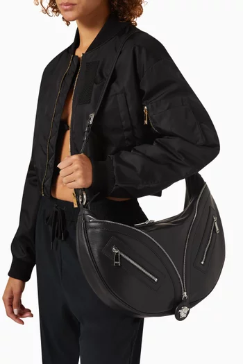 Medium Biker Hobo Bag in Calf Leather