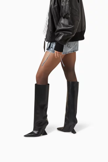 Cheope 105 Tube Knee-High Boots in Leather