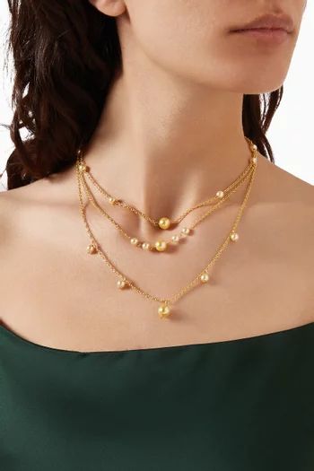 Myra Pearl Necklace in Gold-plated Sterling Silver