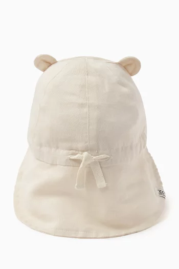 Gorm Bear Ears-embroidered Sun Hat in Organic Cotton & Linen