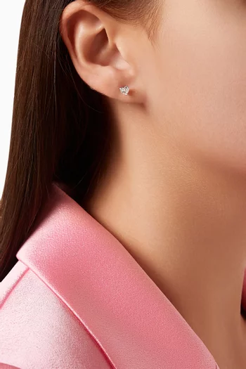 Heart Diamond Stud Earrings in 18kt White Gold, 0.6ct