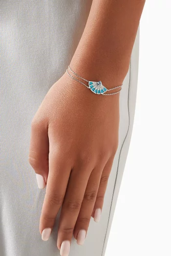 Fanfare Symphony Aquamarine & Turquoise Bracelet in 18kt White Gold