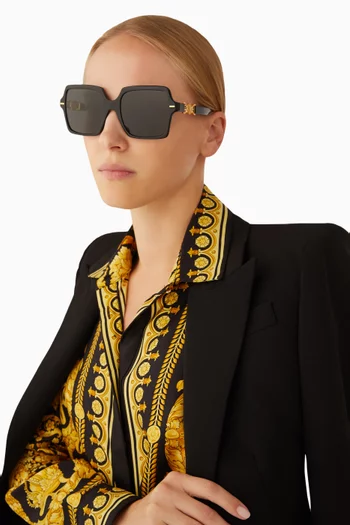 Oversized Square Frame Sunglasses in Acetate