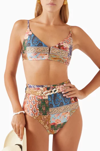 Devi Link High-waist Bikini Briefs in Lycra